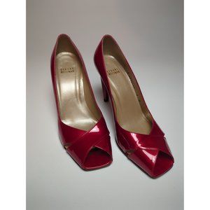 Stuart Weitzman Max Red Quasar Peep Toe Pumps 8